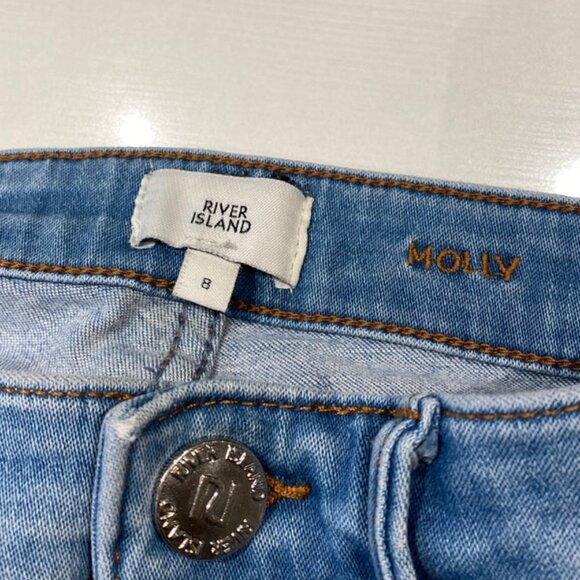 River Island Molly Denim Jeans Blue - Women's Size 8 - Picture 6 of 9